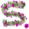 MytaYt 2 Stück Rosen Girlande 2.4m Künstliche Rosen Blumengirlande Rosenranken Seidenblumen Rose Hängend Rebe Kunstblumen Girlande Für Hochzeit Garten Schaukeln Dekoration Rosa Lila