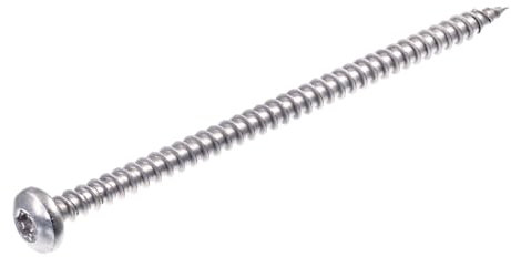 SECCARO Viti per truciolato a testa semicircolare 5 x 90 mm, in acciaio inox V2A VA A2, viti per legno con filettatura completa, TX/esagono incassato, 100 pezzi