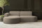Kaiser Möbel, Ecksofa, Schlafsofa, Sofa Modena Studio Parma, Modern Design Couch, Polsterecke, Freistehend Sofa Wohnzimmer -Stoff Verita Warmbeige Links