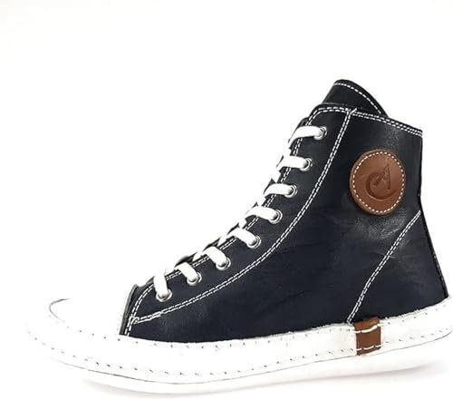 Andrea Conti Damen High Top Sneaker, d.blau, 43 EU