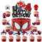 Tortendeko Zahlen 4, 25 Stücke deko torte Junge, 4 Decoration de Gateau Anniversaire, Birthday Kuchendeko 4 jahre, Cake Topper Kindergeburtstag, HeroTheme muffin Geburtstagsdeko fur Enfants