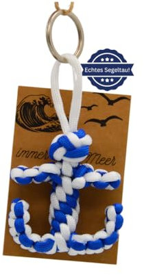 KEYSPACE Schlüsselanhänger Anker aus Paracord Tau Handgeflochten, weich,Stilvoll, Traditionell