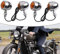 SPORTARC Motorcycle Turn Signal Lights, Chrome Metal Indicators for Chopper, Fitment Available