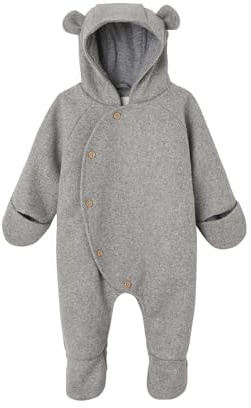 Vertbaudet Baby Ausfahrsack mit Kapuze und Knopfverschluss, mit Recycling-Polyester grau meliert 50