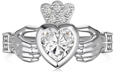Claddagh Ringe 925 Sterling Silber Claddagh Herz Ringe Irischer Keltischer Schmuck für Frauen