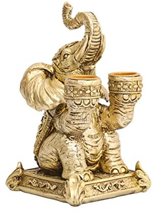 KFHJSNN Kerzenständer, Kerzenhalter, Elefant, goldene Hochzeit, Zuhause, Bar, Wohnzimmer, Weihnachtsdekoration, nordischer Kerzenständer, Tierskulptur (Gold) Prosperous