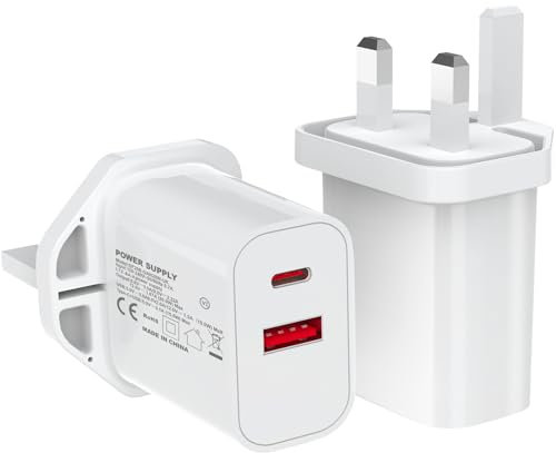 USB C Plug Fast Charge 20W New iPhone Charger Plug Type C Wall Head PD+QC3.0 Power Adapter for iPhone 16/16 Pro/15/15 Pro/14/14 Pro, iPad Pro/Air/Mini, Samsung S23 Ultra/S22/S21