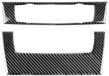 IENQBVL Interior Automóvil Embellecedor De Panel Consola CD Aire Acondicionado Interior De Fibra Carbono Real para B&MW E90 E92 E93 Serie 3 2005-2012 Molduras Interiores Coche(No Hole)