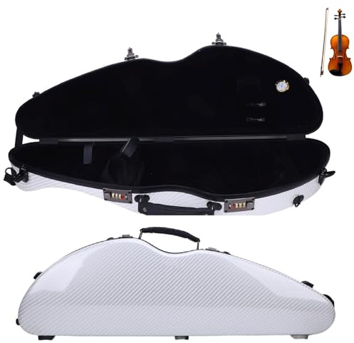 Custodia per Violino 4/4 a Grandezza Naturale, Custodia per Violino Dura in Fibra di Carbonio con Igrometro, la Custodia per Violino a Grandezza Naturale 4/4 con Blocco di