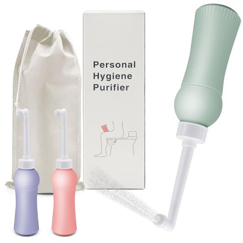 500ml Po Dusche mit Reiseetui, Einziehbare Portable Bidet für Reisen und Zuhause - Ersetzt Feuchttücher, spart Toilettenpapier, Hygienische Intimdusche Podusche für Frau Wochenbett (500ml-Grün)