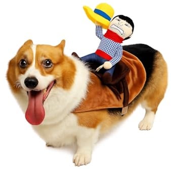 Cowboy Hundekostüm für Hunde und Katzen – Western Outfit mit Sattel & Figur – mit Klettverschluss – Größen XS bis XXL (Cowboy, 2XL)
