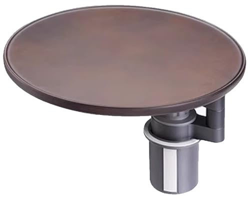 Snaweo Rv Dinette Table, Steering Wheel Tray, Elegant Wood Design, 360° Rotating Car Cup Holder Tray, Sturdy Alloy Bracket Base, Compact Storage, With Nature Grain Finish(Brown)