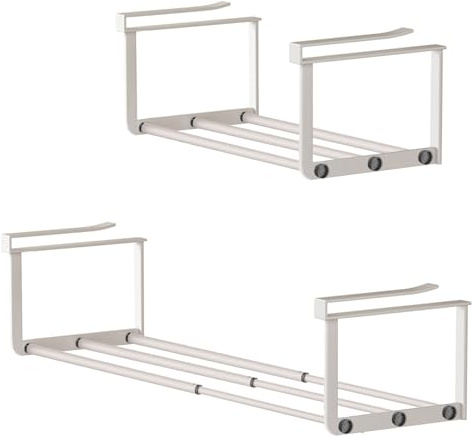 XIANGLV Wardrobe Shoe Rack, Adjustable Extendable Shoe Rack & Under Shelf Storage for Closet 16.5-31.5 Inch Shoe or Clothing Storage and Organization Space Saving (White, 1 Pack)