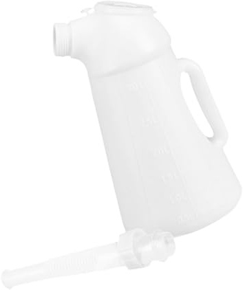 Mikinona Engine Oil Bottle with Long Nozzle Plastic Vehicle Oil Container for Car Fueling and Household Machinery Compact Portable Dispenser Can with Efficient Pouring Design