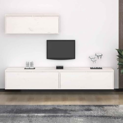 Générique Ensemble de Meubles TV 3 pcs Blanc Bois Massif de pin,Meubles,Meubles TV,3100140