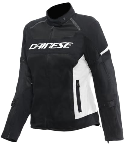 Dainese - Air Frame 3 Tex Jacket Wmn, Sommermotorradjacke aus Stoff, mit winddichtem Futter, für Damen, Schwarz/Weiß, 42 | Wasserdicht