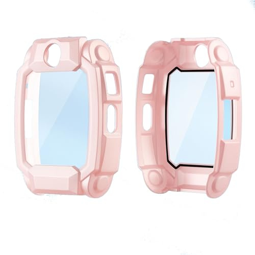 Hülle für Imoo Watch Phone Z10, Full Cover mit integriertem Displayschutz, Stoßfestes PC Gehäuse Smartwatch Case (Rosa)