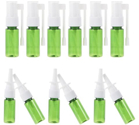 RORPOIR 12 Stück 15ml Nasensprayflaschen aus Pet Kunststoff Auslaufsicher Wiederbefüllbare Sprühflaschen für Medizinische Flüssigkeiten und Parfüm für Reisen und Fitness
