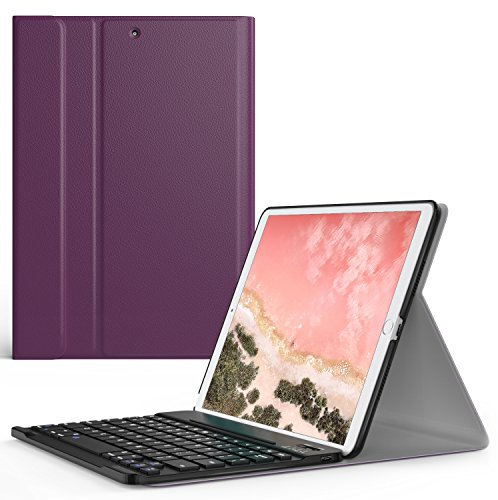 MoKo Keyboard Case Fit New iPad Air (3rd Generation) 10.5 2019/iPad Pro 10.5 2017 - Wireless Keyboard Cover Case for Apple iPad Air 3 2019/iPad Pro 10.5 2017, Viola