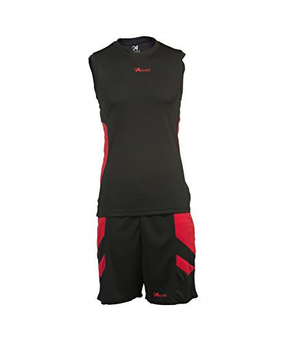 Asioka 58/13 N Basketball Trikot ohne Ärmel, Kinder XS schwarz/rot