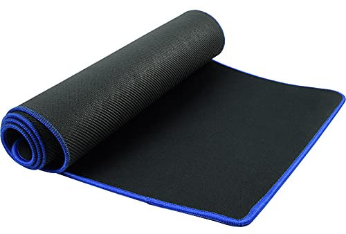 Tapis de Souris Gamer XXL pour Clavier et Souris avec Broderie Bleu