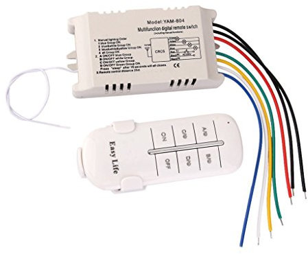 Namvo Muro Interruttore e Telecomando 4-Way ON/off Digital Light Interruttore Senza Fili 200V-245V Digital Radio Luce