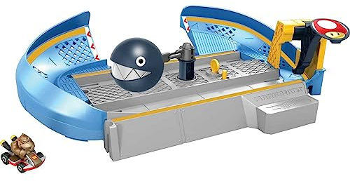 Hot Wheels Mario Kart Kettenhunde Trackset Rennbahn, Inkl. EIN Donkey Kong