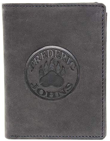 Frédéric&Johns® Portefeuille Homme en Cuir Véritable – Modèle Stone – Style Vintage – Protection RFID – Compact et Élégant – Compatible Permis de Conduire (Marron) (Marron) (Noir)