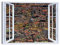 LuxHomeDecor Quadro Finestra Napoli 100x75 cm Stampa su Tela con Telaio in Legno Arredamento Arte Arredo Moderno