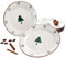 MamboCat Lot de 6 assiettes plates avec flocons de neige et sapin de Noël I pour 6 personnes I rôti, crampons I Noël I X-Mas I dîner de fête I Assiettes plates I Porcelaine