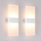 Klighten 2 Stück Wandleuchte LED Innen 12W Wandlampe Acryl Wandbeleuchtung Modern für Wohnzimmer Treppenhaus Schlafzimmer Flur Korridor Warmweiß 3000K