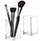 Etroshare 2 Pack Kosmetik Organizer Becher aus Acryl Stifteköcher Stiftehalter Stiftebox Make Up Aufbewahrung für Schminke,Stift(kristallklar durchsichtig)