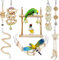 Juguetes para Pájaros, CAMITER 8 Piezas Pájaros Juguetes con Campanas, Escalera de Madera, Columpios, Juguetes para Masticar para pequeños y medianos Loros de Aves
