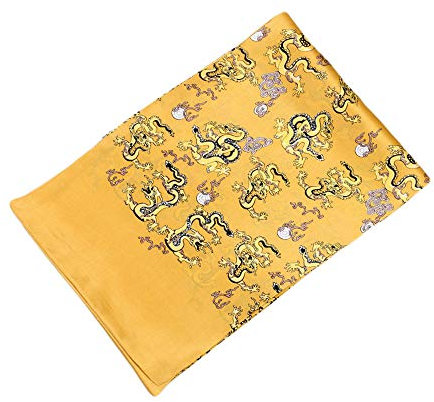 UK_Stone Klassisch Seidenschal Drache Gelb Halstuch Herren Schal
