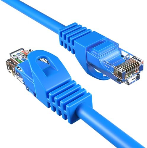 Cat5e 3M Network Ethernet Patch Cable, 350Mhz Internet Wire, Compatible with PC, Laptop, Modem, Router, TVs, Printer Cord, Consoles for Home and Office, Blue