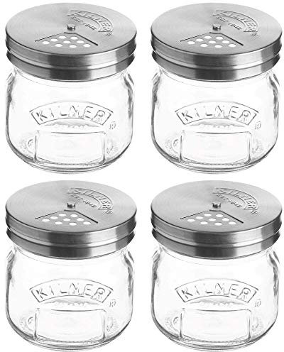 Kilner Glass Storage Jar with Shaker Lid 250ml Clear (Pack of 4)