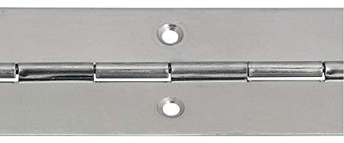 Gedotec Tür-Scharnier vernickelt Klavierband Metall Türband gelocht zum Schrauben | Länge: 3500 mm | Scharnier kürzbar | Breite: 25 mm | Stahl vernickelt | 1 Stück - Stangenscharnier 3,5 Meter