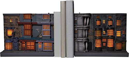 ENESCO Wizarding World of Harry Potter Diagon Alley Buchstützen, beleuchtet, 18 cm, Mehrfarbig