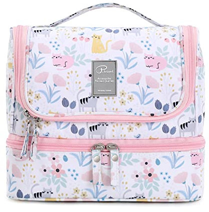 Kulturtasche zum Aufhängen für Damen, Lychii Reise Kulturtasche Waschtasche Organizer für Koffer & Handgepäck - Cat