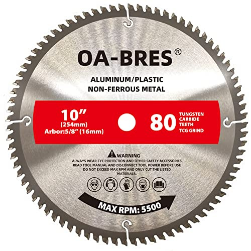 Lame de scie à métaux non ferreux en aluminium 80T de 25,4 cm avec mandrin de 15,2 mm, mise à niveau TCG