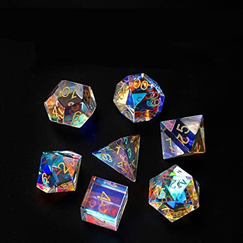 TYUTYU Kristall 7 stücke 15-25mm Sinfonie Kristall Edelsteine Glas Prisma Polyeder Kristall Würfel Spielzeug Geschenke Dekoration Prism Glas Geschenke Prisma Ornament