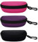 molshine 3-teiliges tragbares Hartschalen-Sonnenbrillen etui, Brillenetui mit Reißverschluss und Haken für Damen und Herren, Reisen, Sport (Schwarz & Pink & Lila)