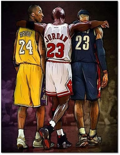 KTGEDH Basketballspiel MVP Poster Leinwand Gemälde, NBA Legends Kobe Bryant Bild Dekor Bild HD Druck Wandkunst für Basketball Fan, ungerahmt, 75×100cm