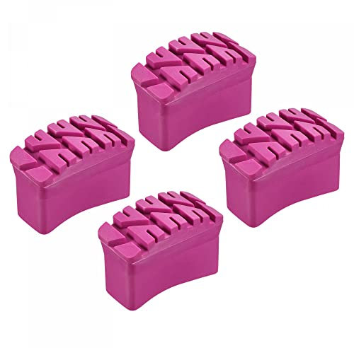 sourcing map Ladder Non-Slip Feet Mat Steep Ladder Accessories Rubber Thicken Pad Cover Cushion for Ladder Protection Rose Red Pack of 4