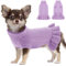 Haustier Weiche Strickwolle Winter Hundepullover, Hund Pullover Pullis Hundeweste für Bulldogge, Gestrickt Hund Mantel Kleidung für Große Hunde, Purple XXL