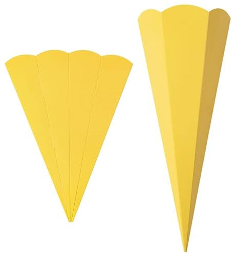 PAINT IT EASY NEU Geschwister-Schultüte Rohling mit Steckverschluß, Stabiler Karton 400g/qm, 6-eckig, 41 cm, 1 Stück, Gelb