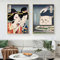 Japanische Wandkunst - Frau Schreit Katze An, Anime Leinwand, Lustige Geisha-Malerei, Niedliche Poster Und Drucke, Kunstwerk