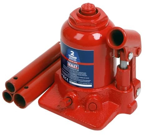 Sealey 2 Tonne Telescopic Bottle Jack - SJT2, black