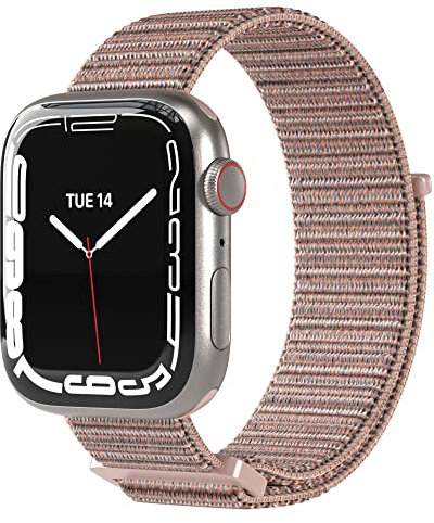 EAZY CASE Armband kompatibel mit Apple Watch 44mm / 45mm / 46mm / 49mm verstellbares Ersatzarmband aus Nylon Sport Loop für Apple Watch Serie 11 10 9 8 7 6 5 4 3 2 1 SE für Damen/Herren Gold