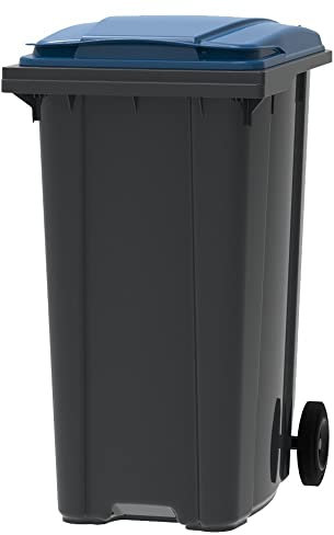 ESE Poubelle Conteneur à déchets 360L + Couvercle bleu